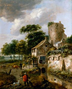 Paysage avec une tour